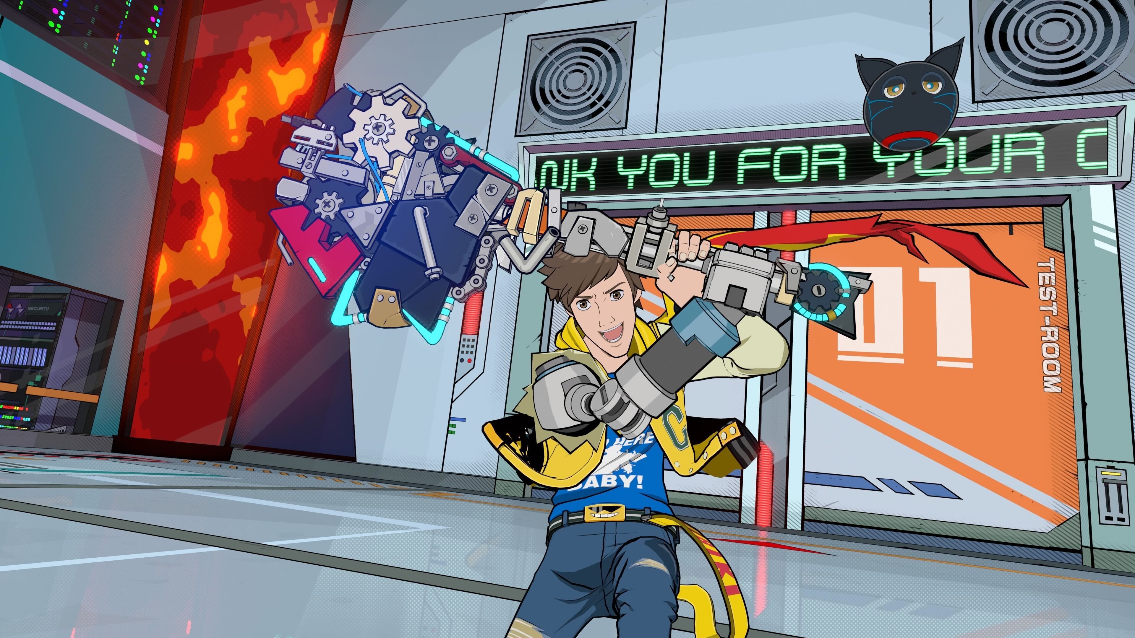 Chai having just unlocked the Parry ability in Hi-Fi Rush.