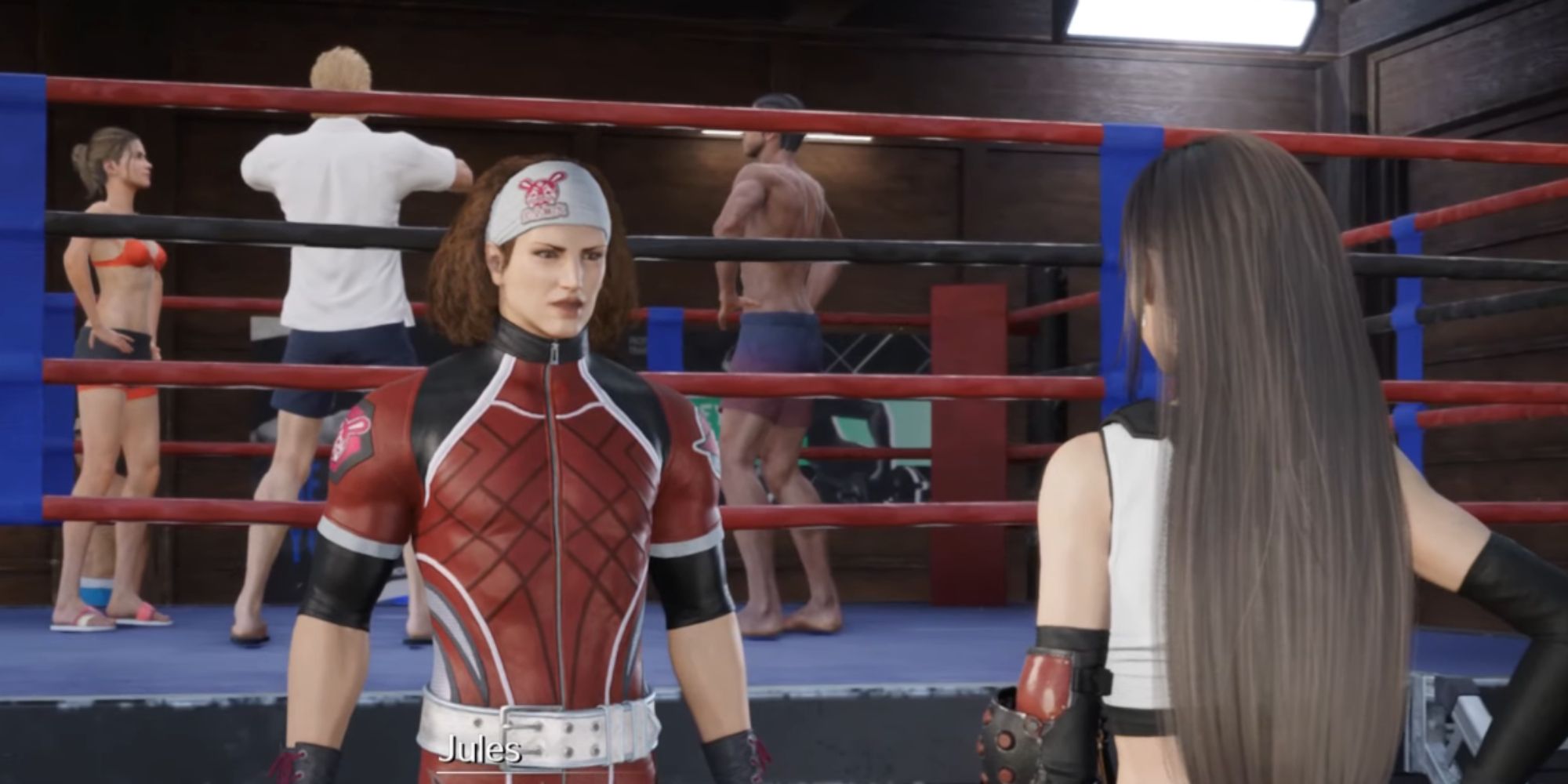 Jules talking to Tifa and Cloud in Final Fantasy 7 Rebirth