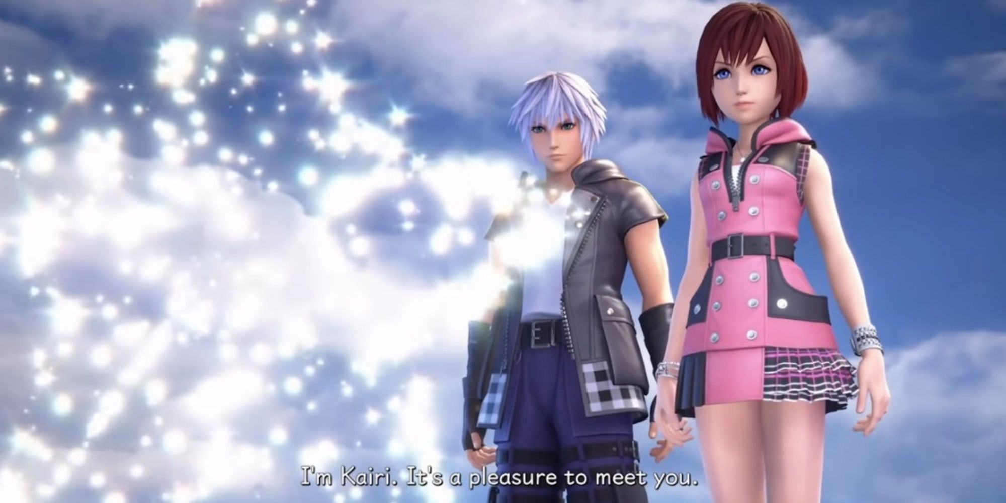 Kairi and Riku speaking to Nameless Star in Kingdom Hearts Memory of Melody-1