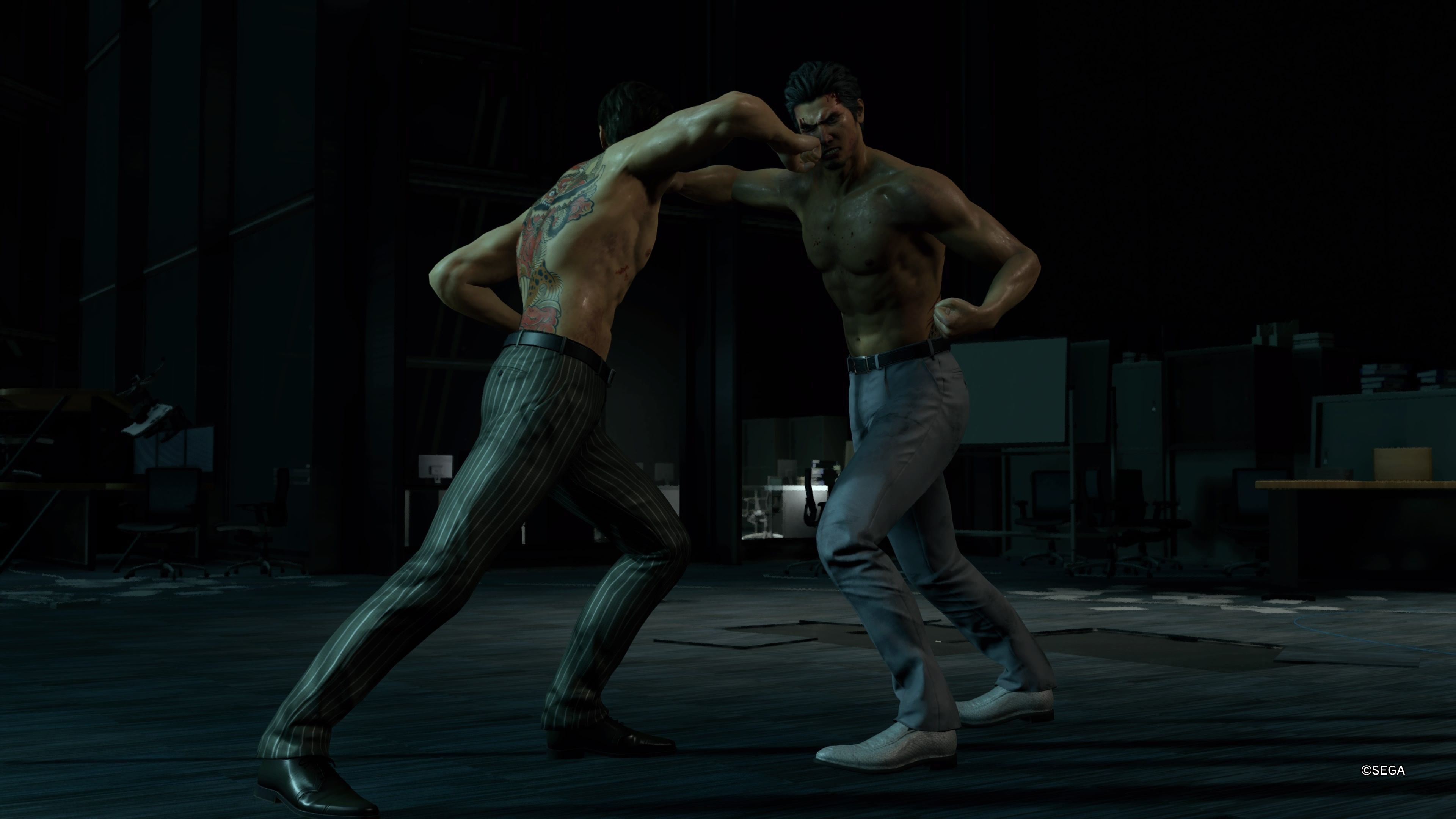 Kiryu fighting Ebina in Like a Dragon Infinite Wealth.