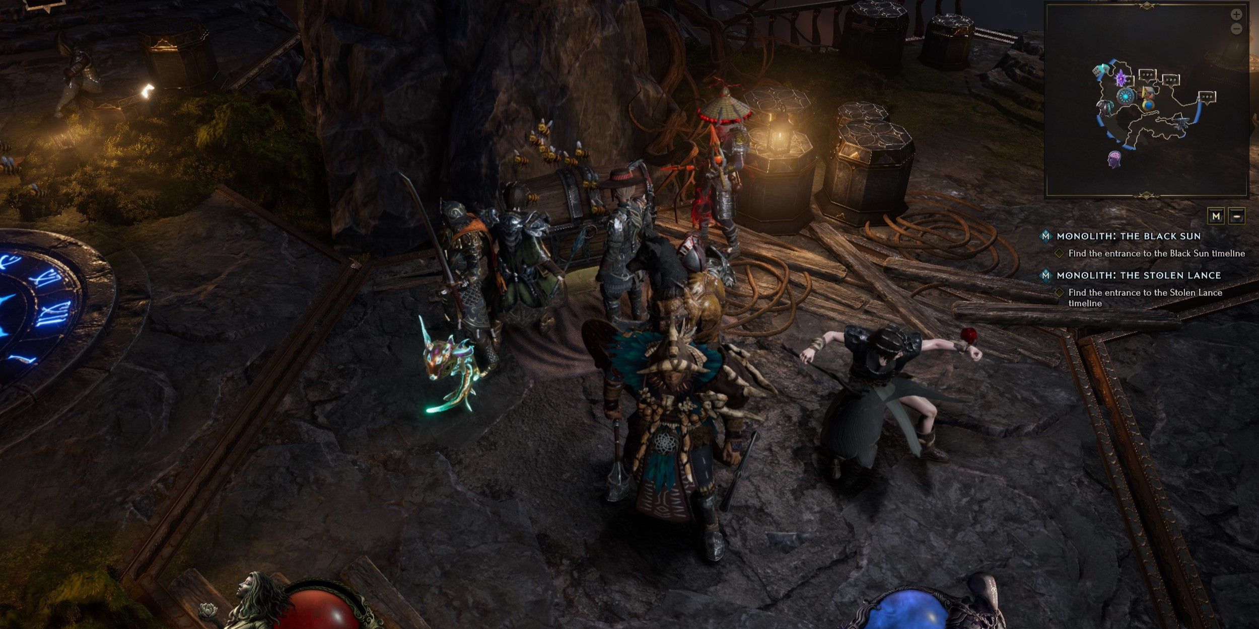 Multiple players at the End Of Time town in Last Epoch.