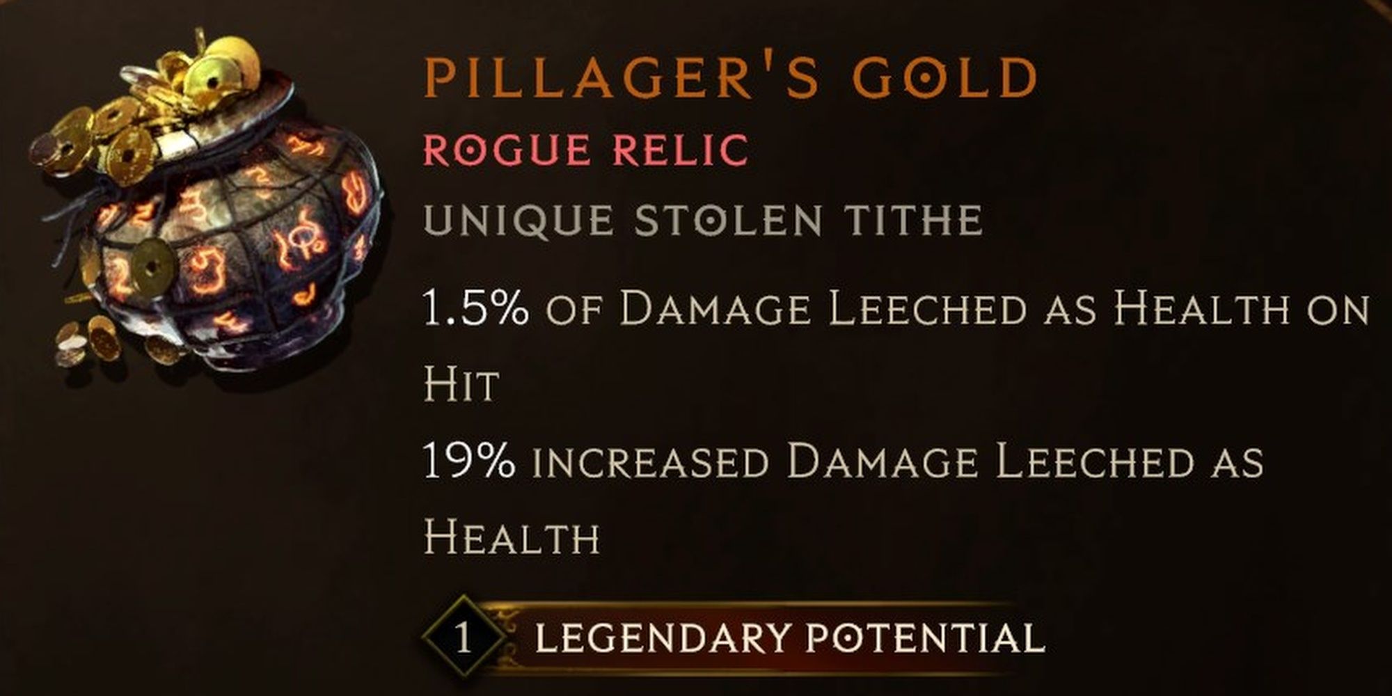 Last Epoch Pillager's Gold Unique Relic