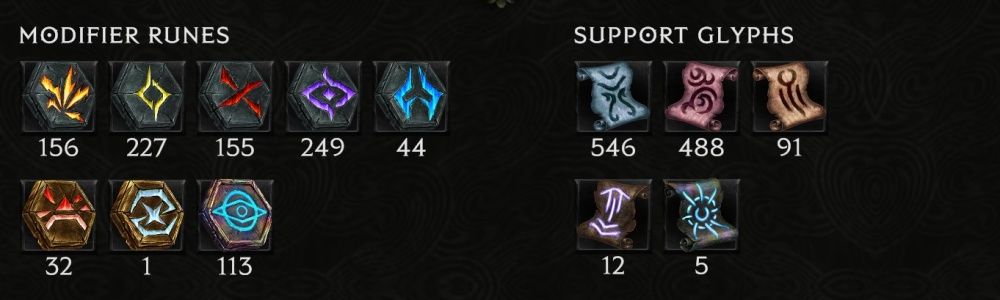 Last Epoch Runes And Glyphs Crafting Bag