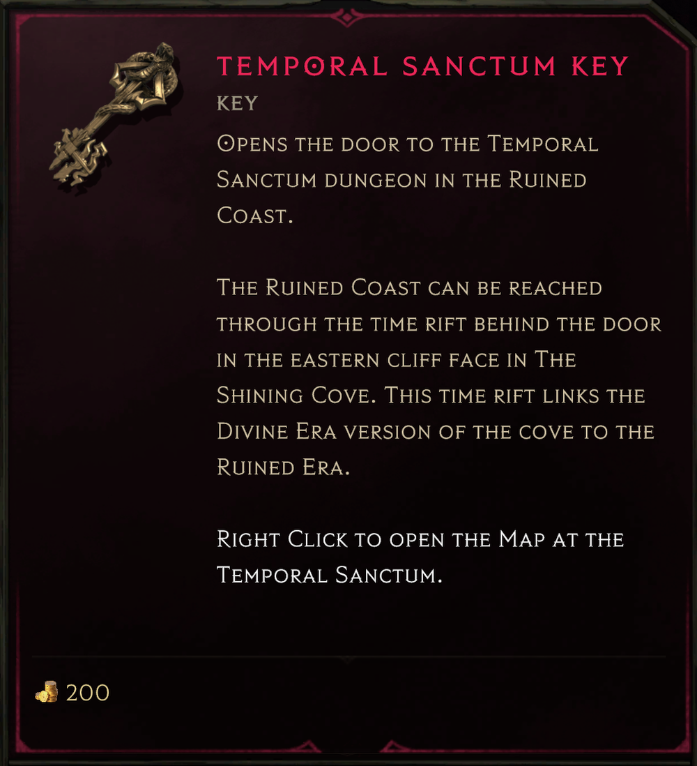 Last Epoch Temporal Sanctum Dungeon Key