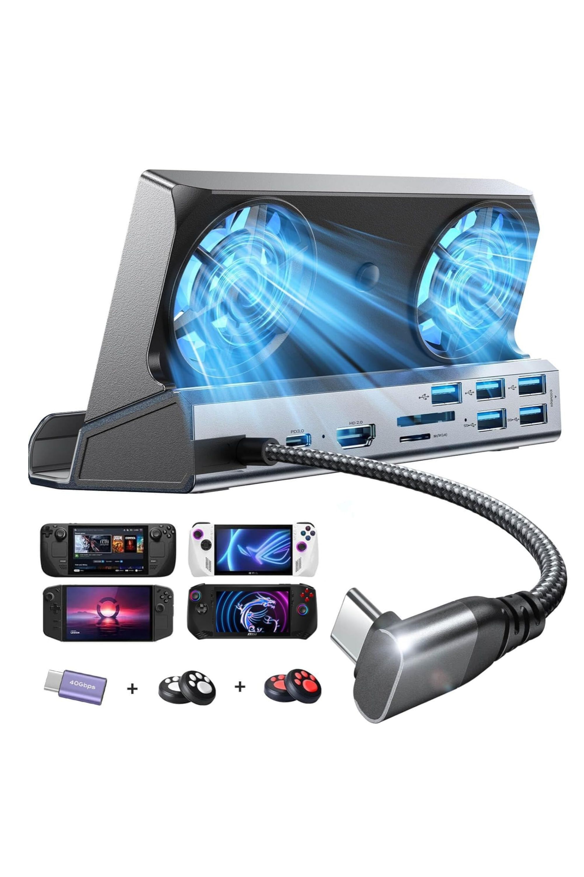 A promotional graphic for the LISEN 13-in-1 Steam Deck Dock
