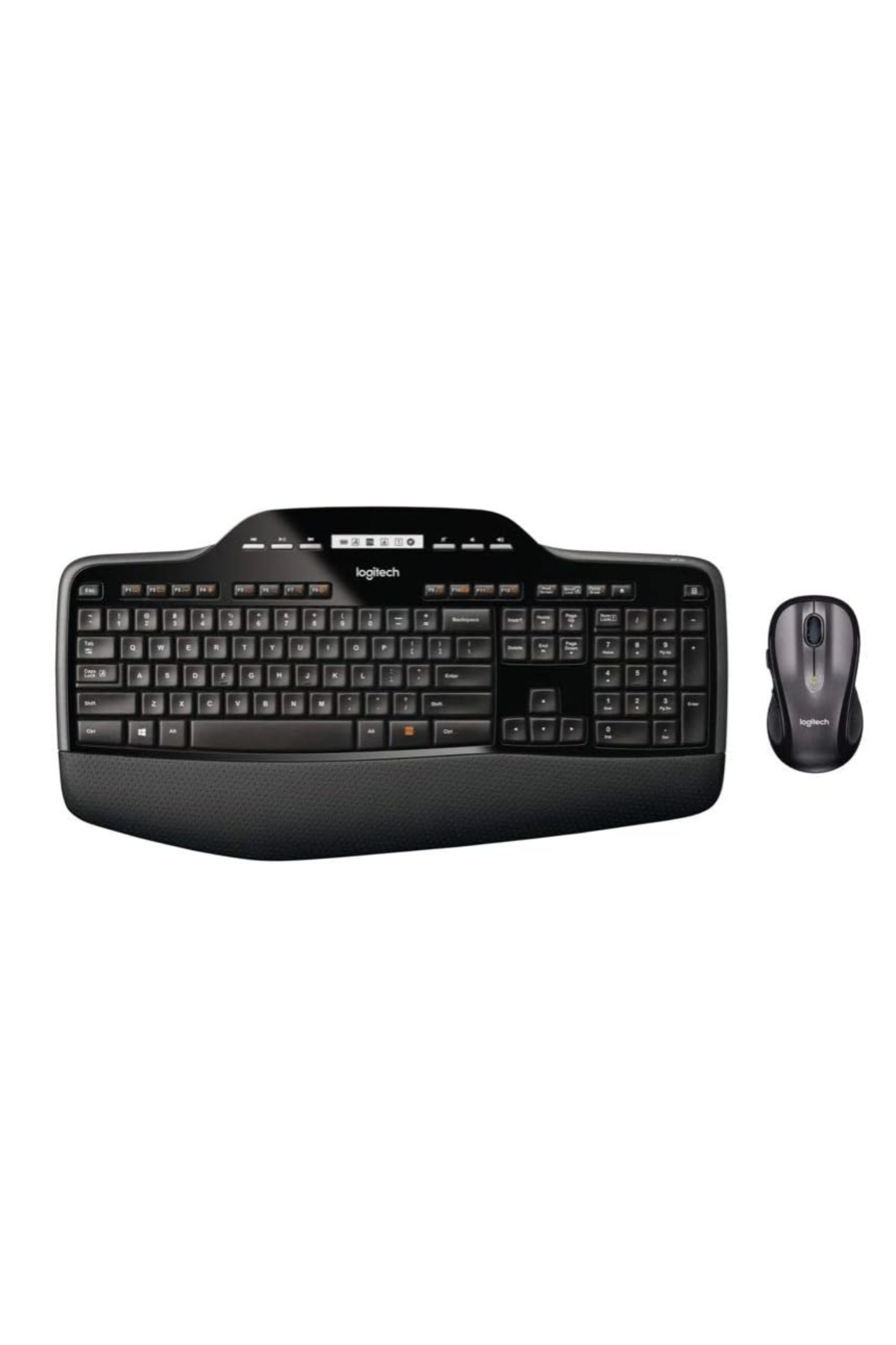 A Logitech MK735 combination with a Logitech mouse.