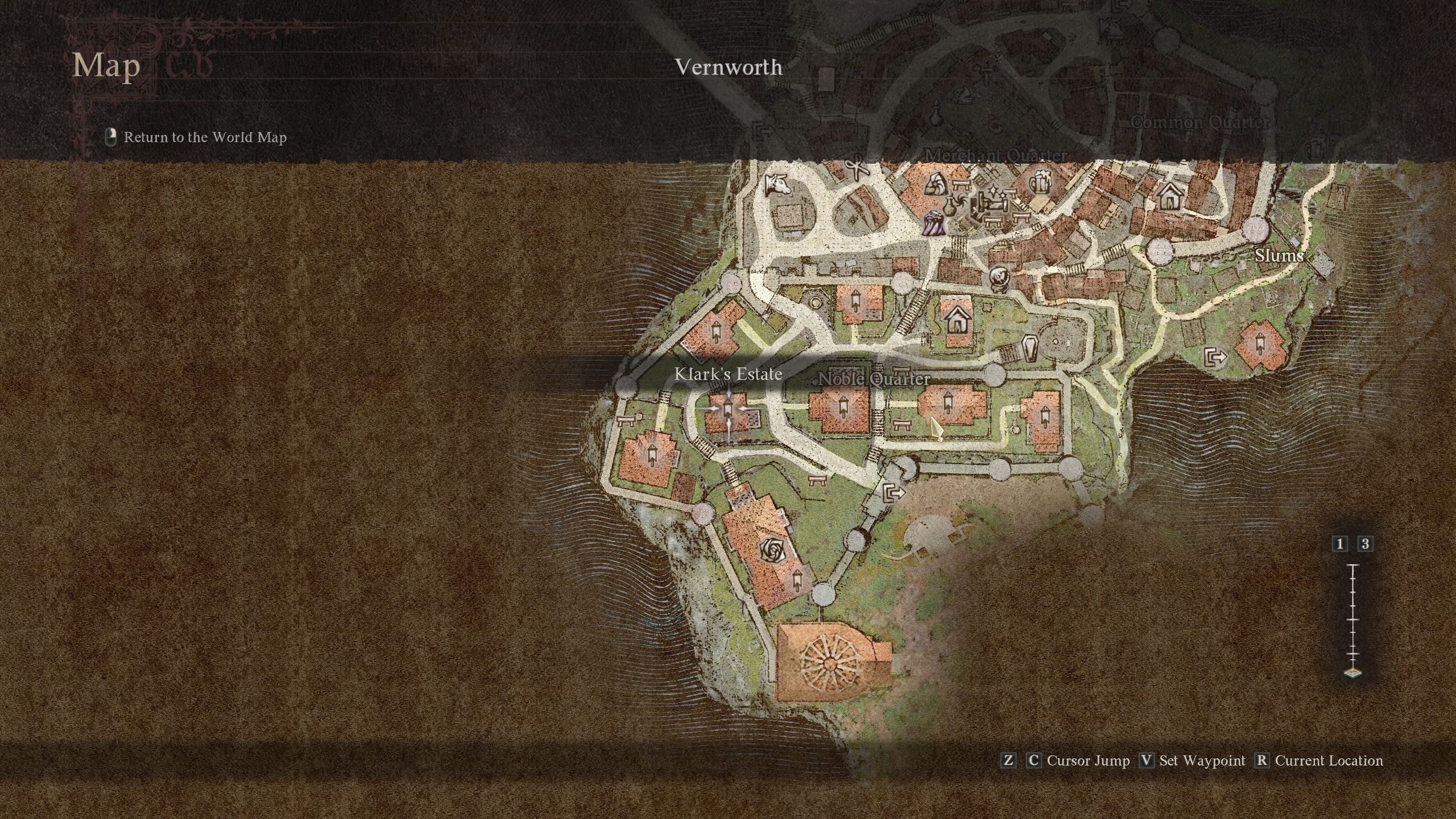 Map picture showing Klark's Estate - Dragon's Dogma 2
