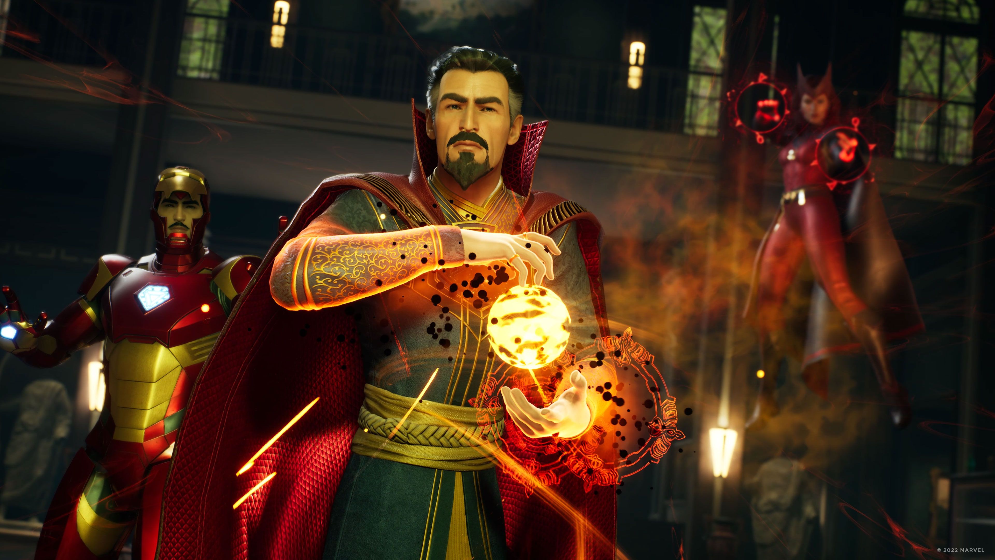 Marvel's Midnight Suns - Doctor Strange, Scarlet Witch, and Iron Man