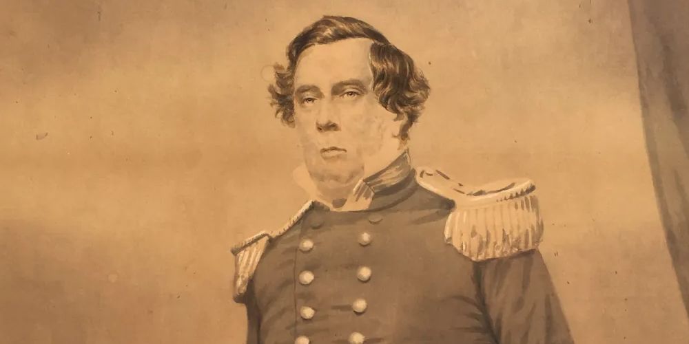 a photograph of commodore matthew c. perry