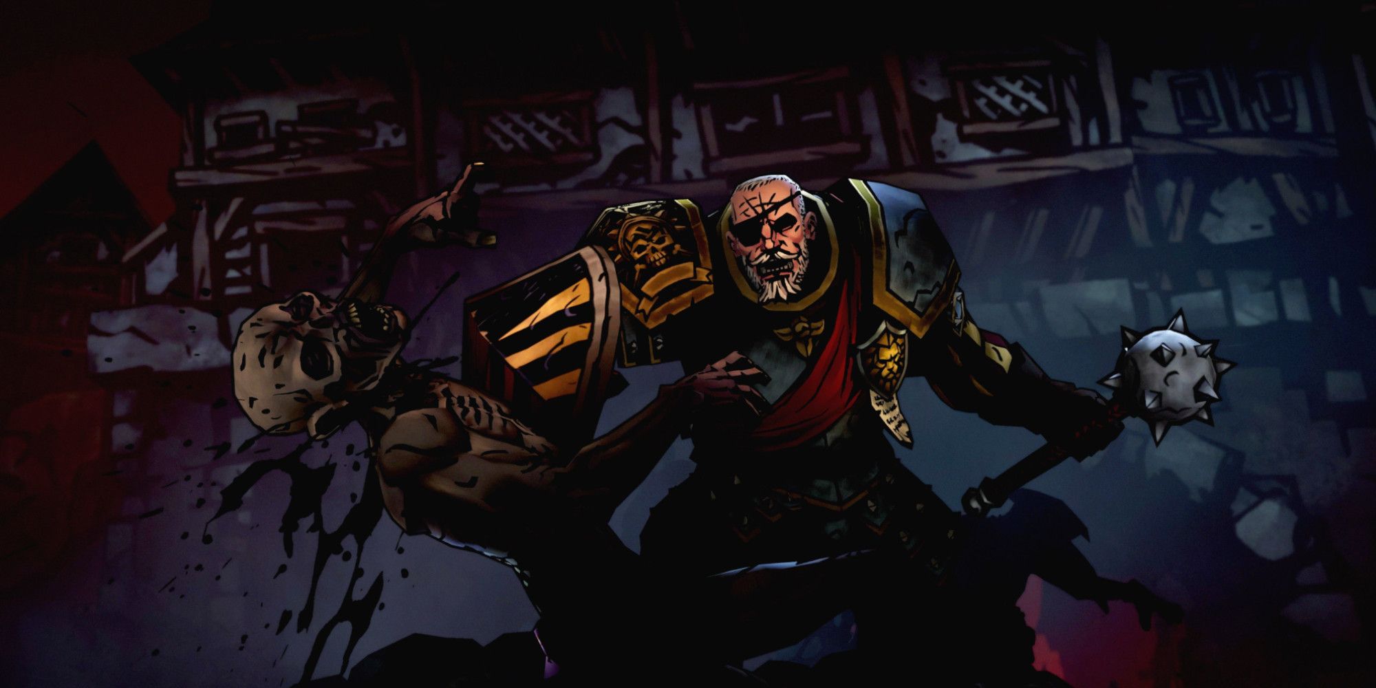 Men at Arms Killing Skeleton in Darkest Dungeon