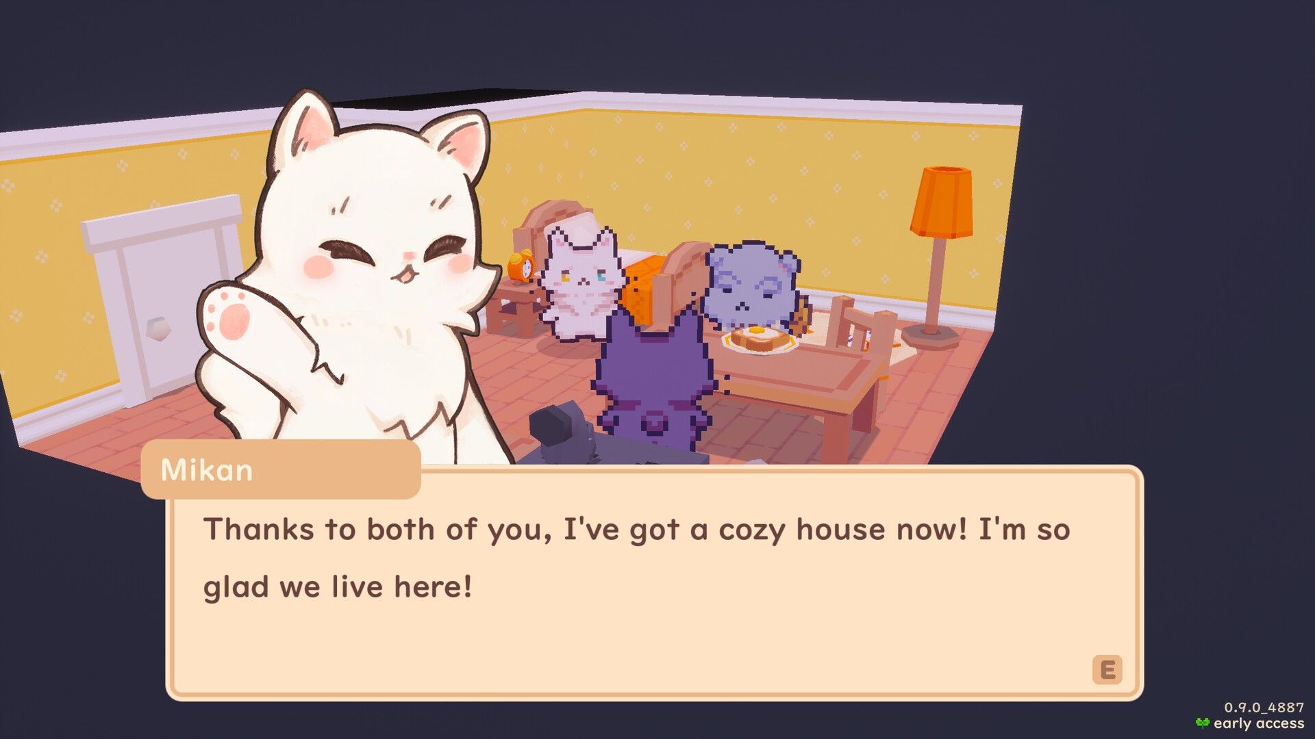 mikan thanking you for her house snacko