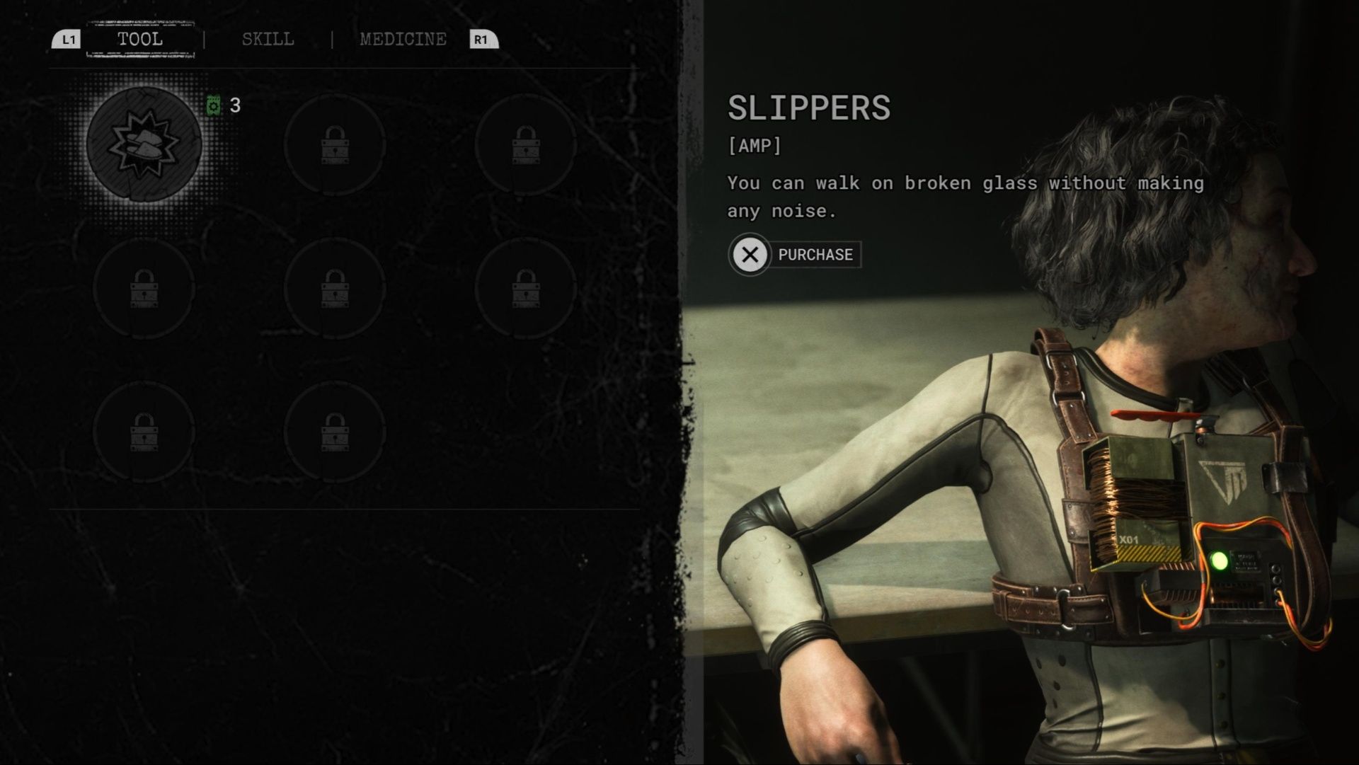 The Slippers mp, which prevents you from making noise while walking on glass in The Outlast Trials.