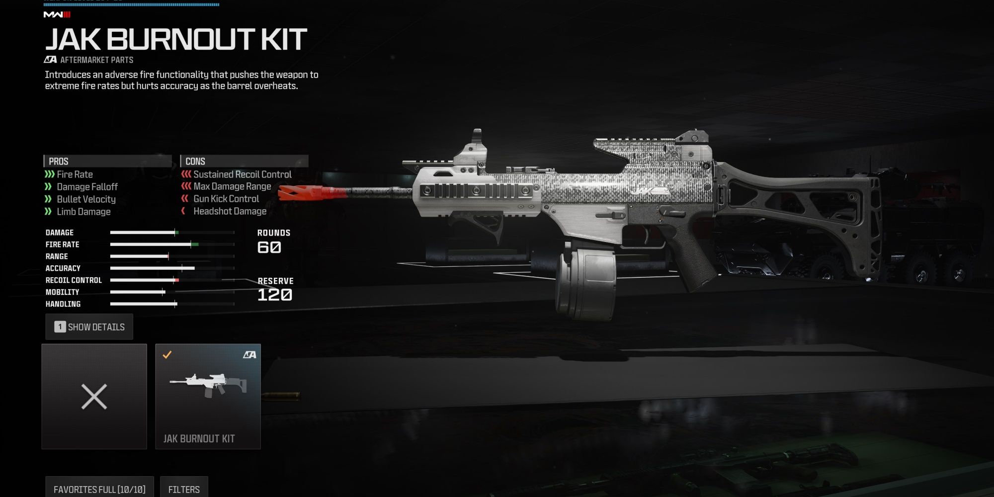 Modern Warfare 3 Holger 26 JAK Burnout Build Aftermarket Part