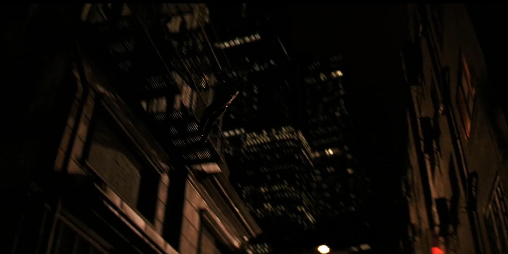 The Dark Knight: Batman Dropping Moroni From Several Stories Up