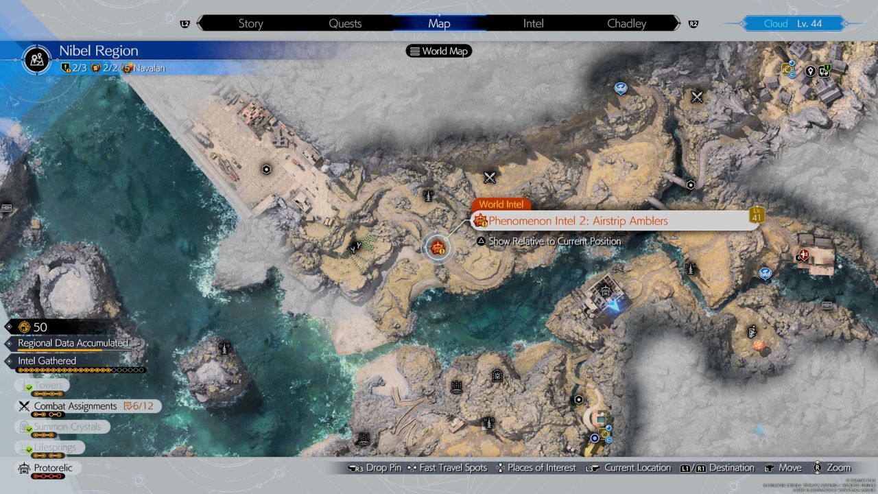 The Nibel region's second Phenomenon Intel mission on the map in Final Fantasy 7 Rebirth.