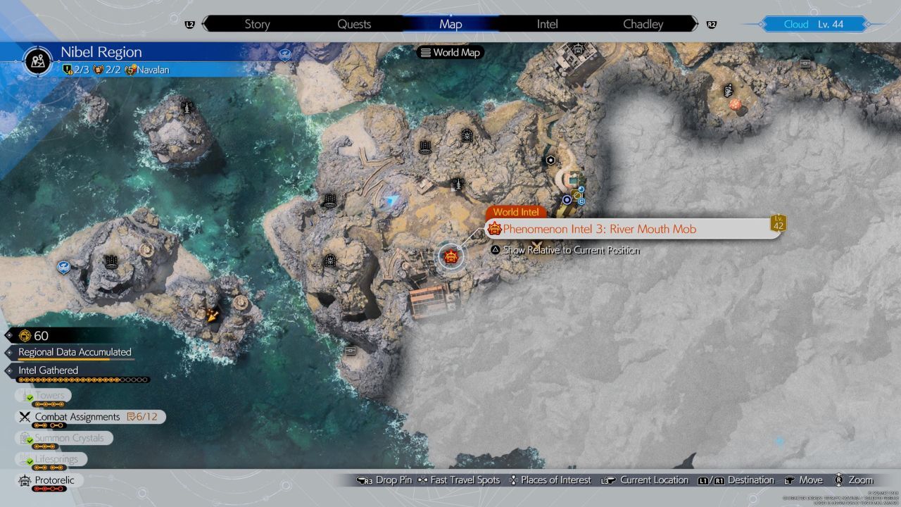 A new location for the third Phenomenon Intel mission on the map in Final Fantasy 7 Rebirth.
