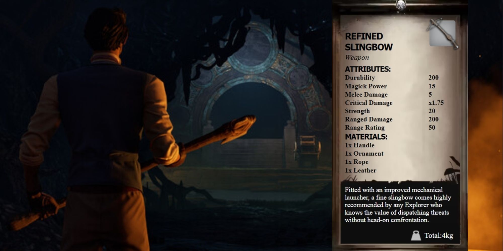 Refined Slingbow stats in Nightingale 