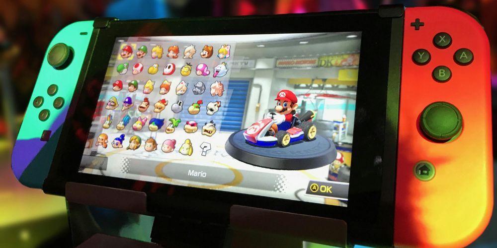 Nintendo Switch With SuperMario Kart Playing