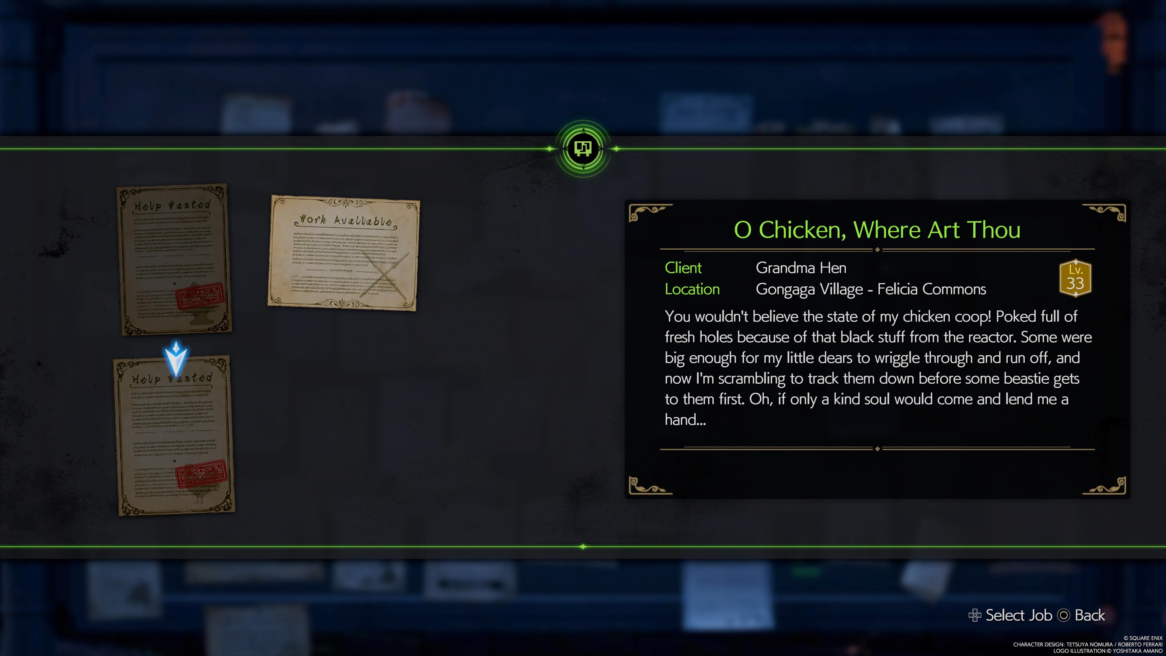 O Chicken, Where Art Thou side quest on the board - FF7 Rebirth