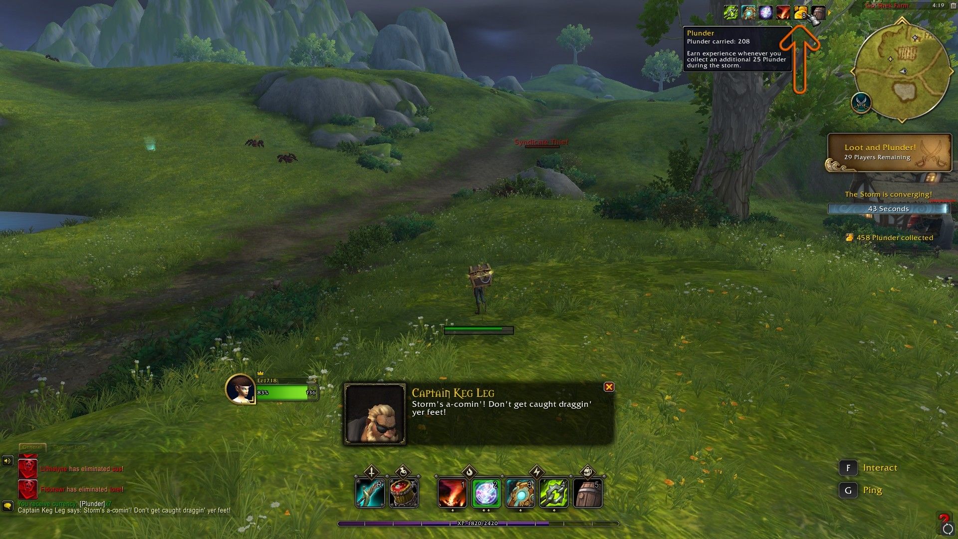 Plunder buff showing in a game of Plunderstorm