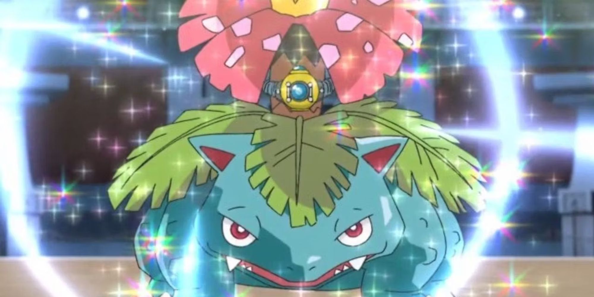 Pokemon Anime Scene Of Venusaur Preparing A Move