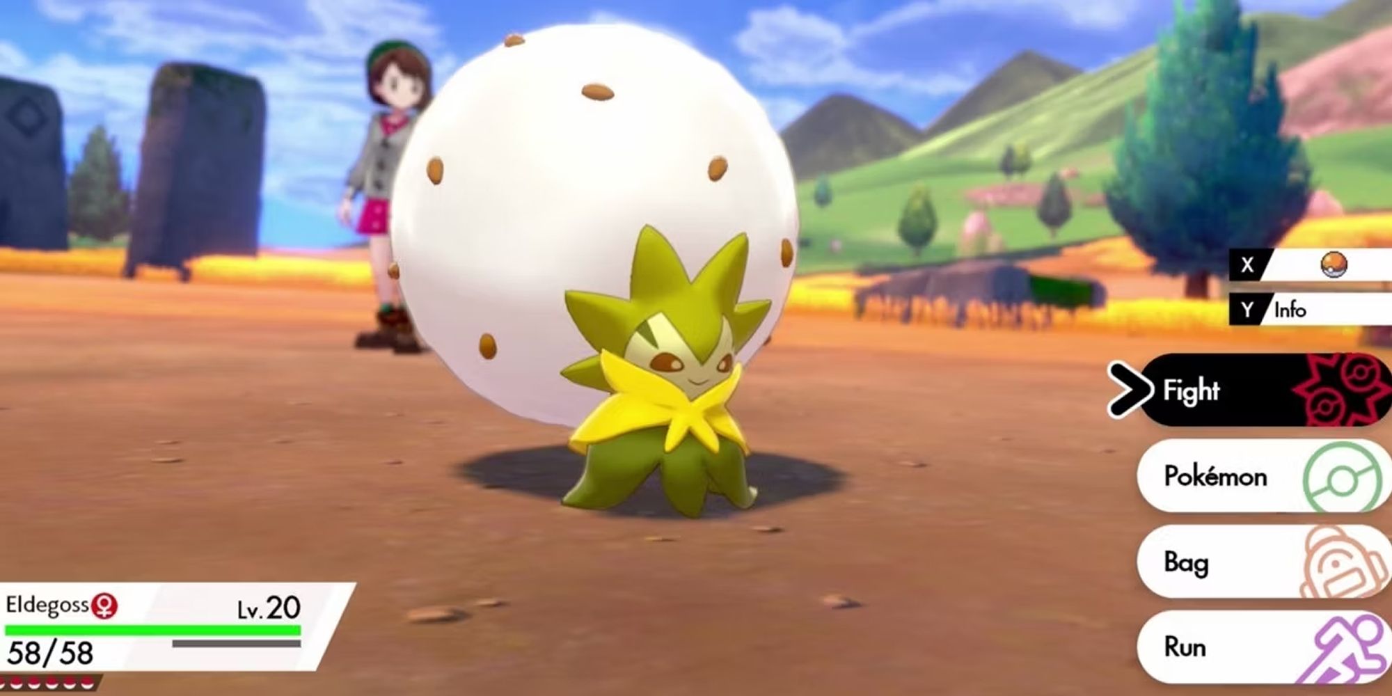 Pokemon Gameplay Scene Of Eldegoss In Battle