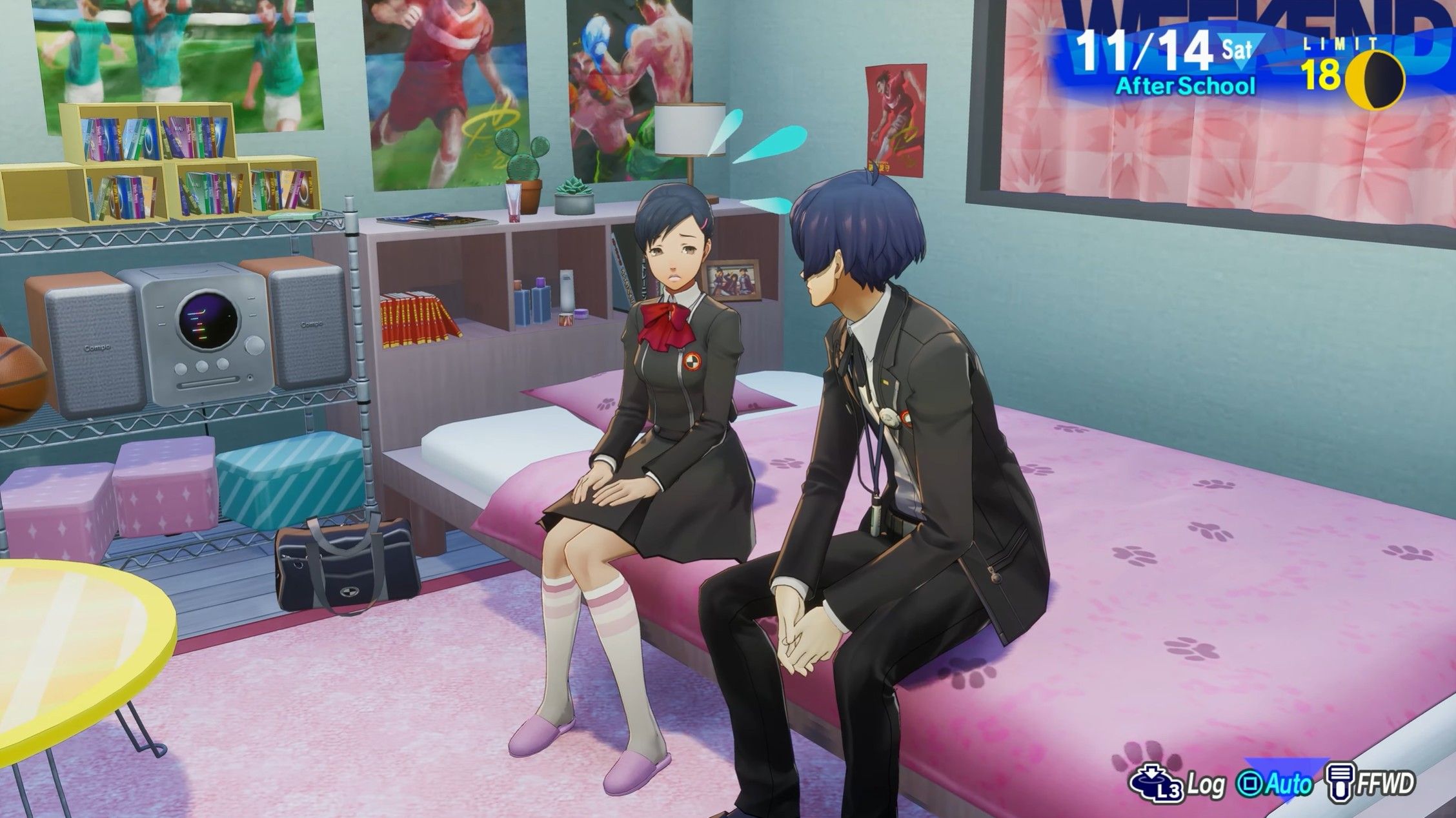 protagonist and yuko in her bedroom yuko persona 3 reload p3r