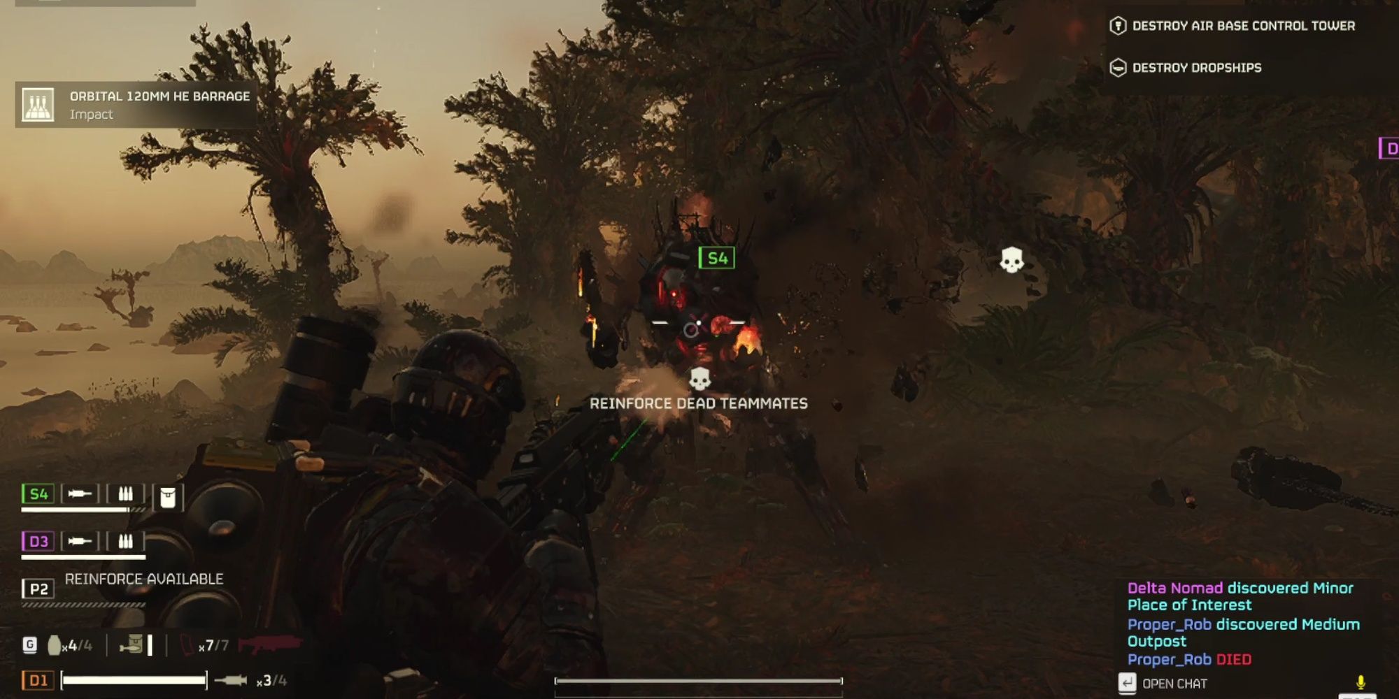 Helldivers 2: A Bot Melee Variant About To Chainsaw A Helldiver
