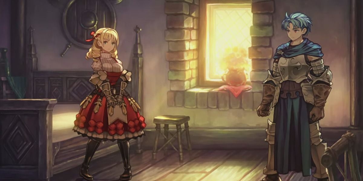 Scarlett with Alain after her rescue in Unicorn Overlord