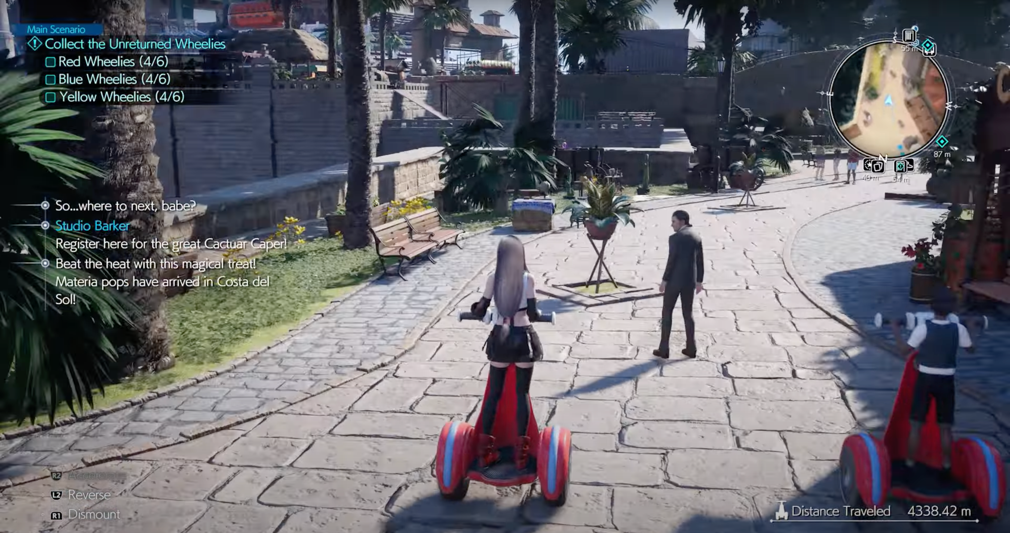 Tifa riding a wheelie in Costa del Sol