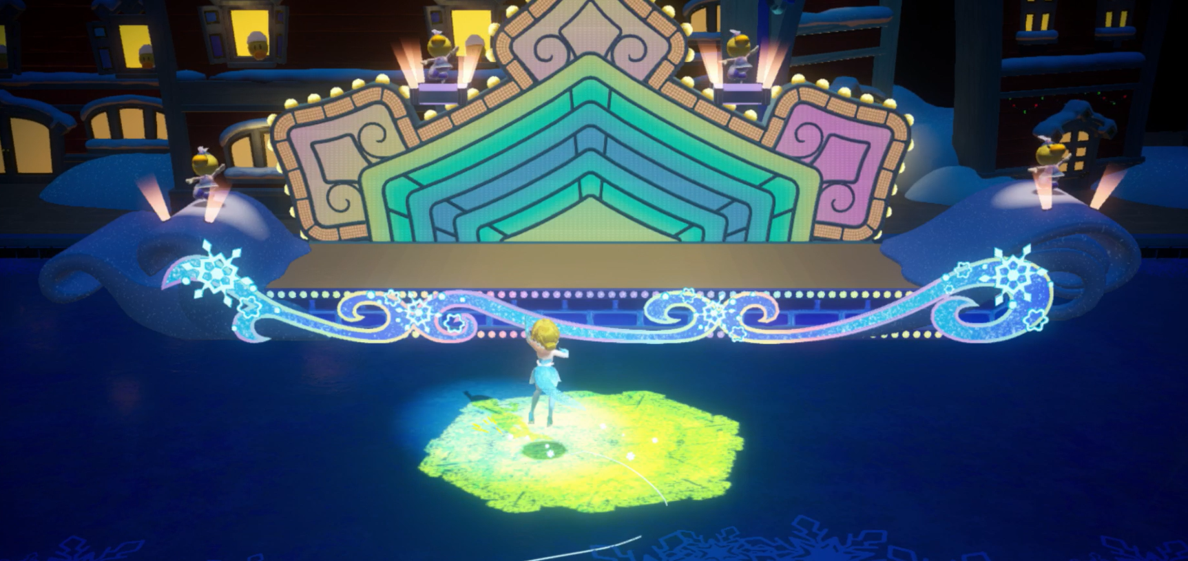 Princess Peach Showtime Peach jumping on skating jump pads