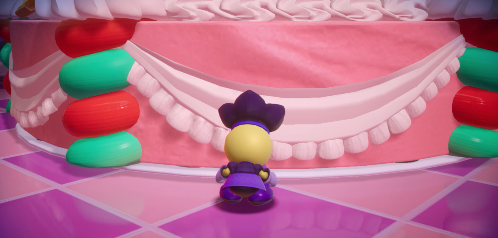 Princess Peach Showtime Dark Baker eating Peach's layer cake
