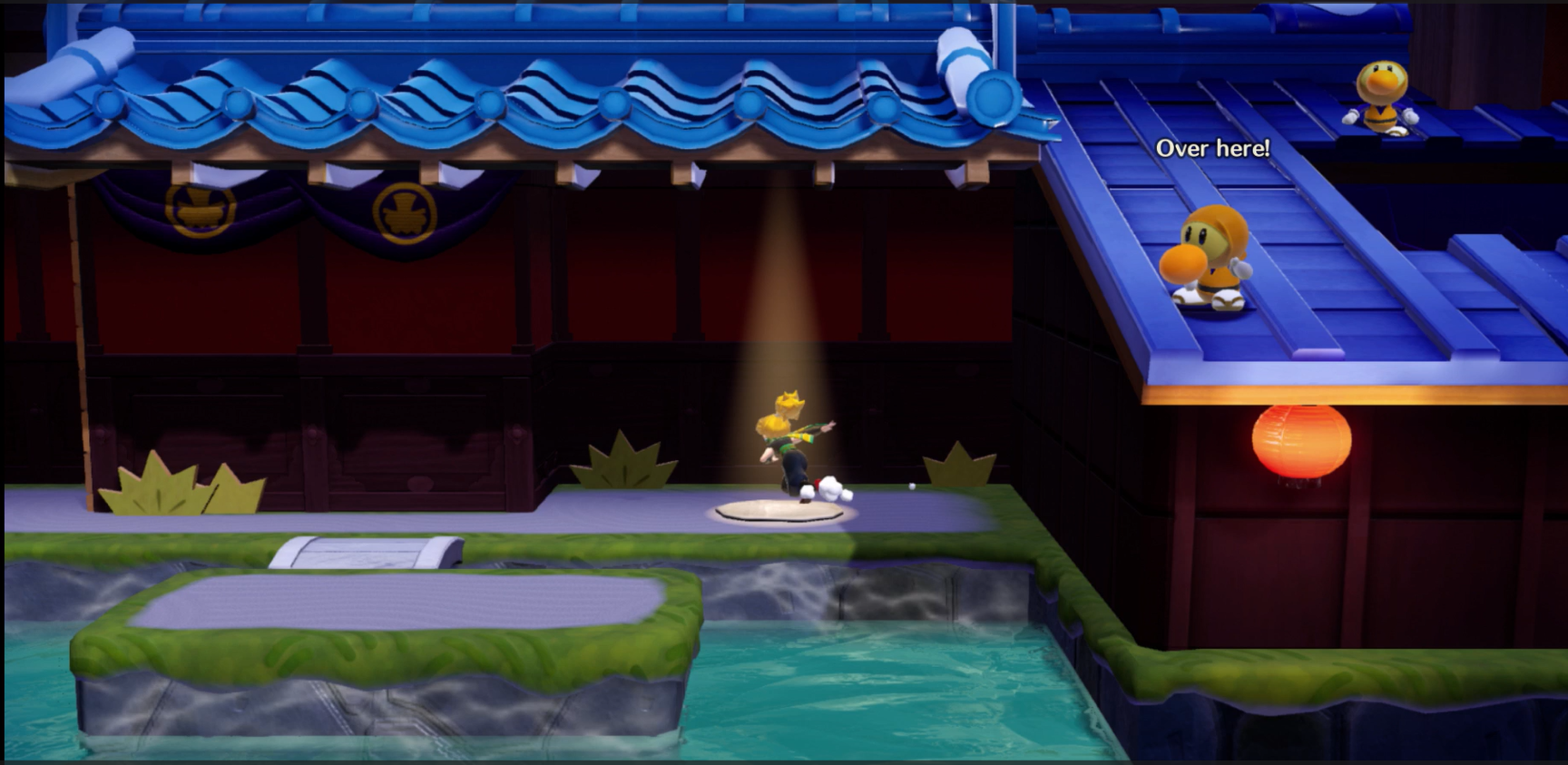 Princess Peach Showtime Peach running on a glowing stone