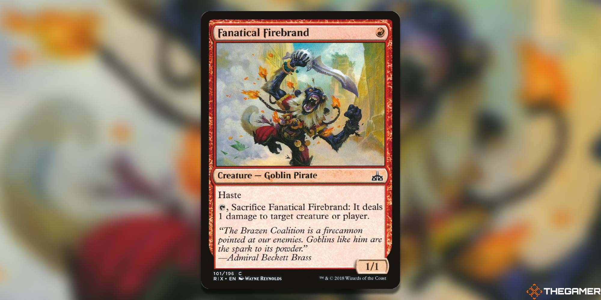 Screenshot of Fanatical Firebrand from MTG Rivals of Ixalan