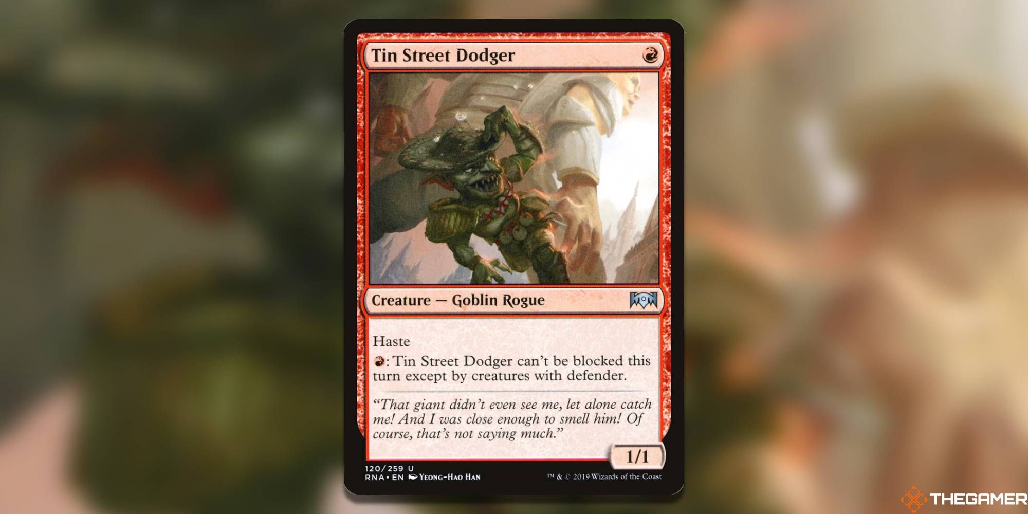 Screenshot of Tin Street Dodger from MTG Ravnica Allegiance