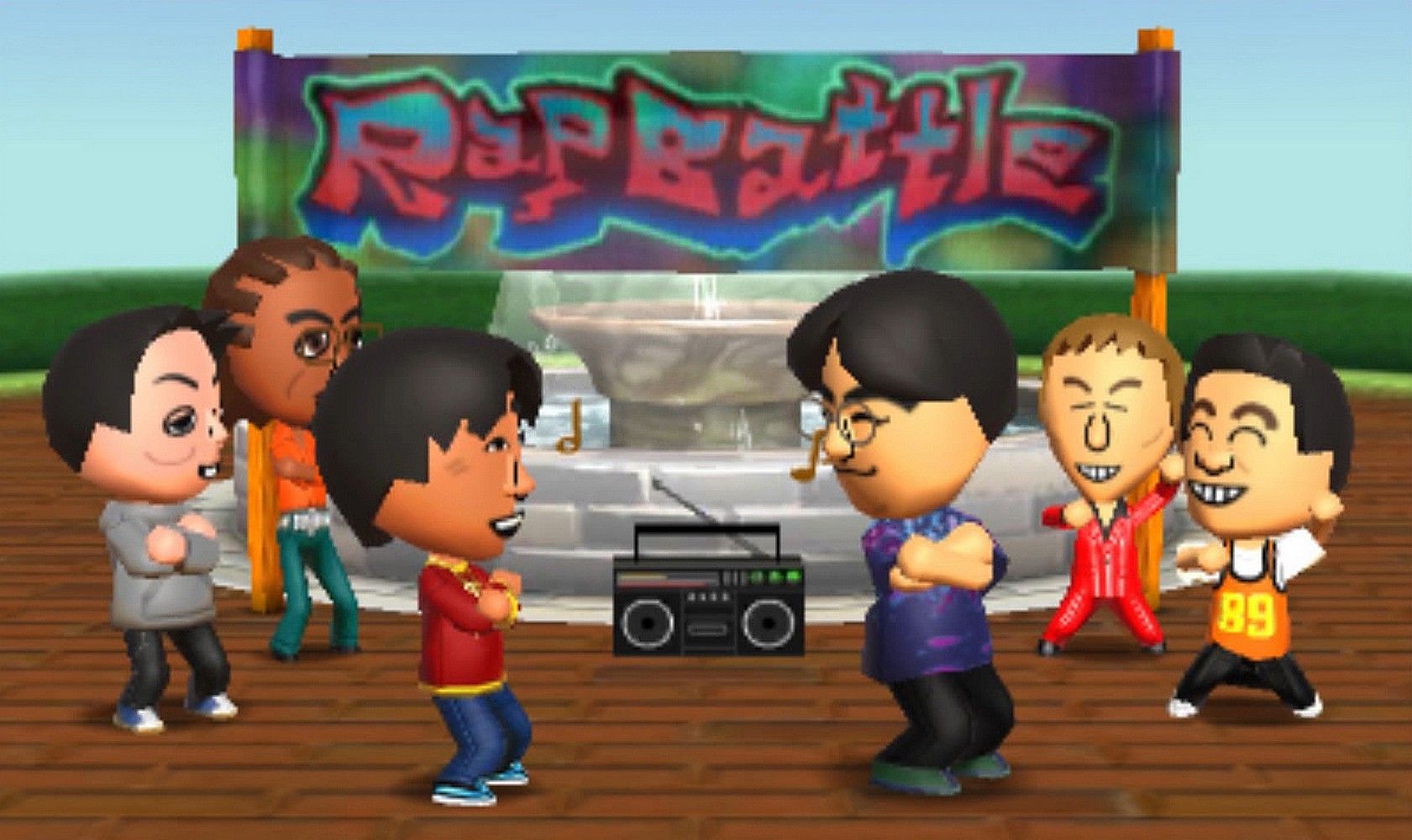 several miis in a rap battle tomodachi life