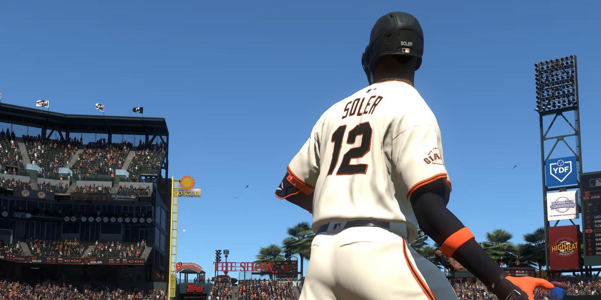Jorge Soler after hitting a home run in MLB The Show 24