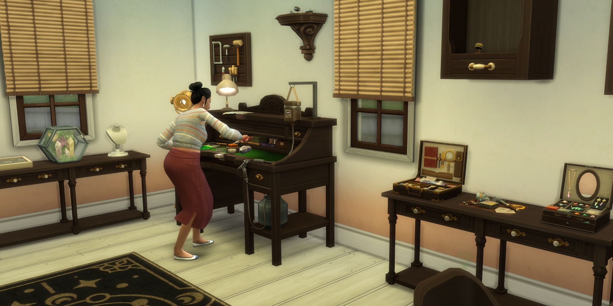 Sims 4 crystal creations sim crafting in room of clutter