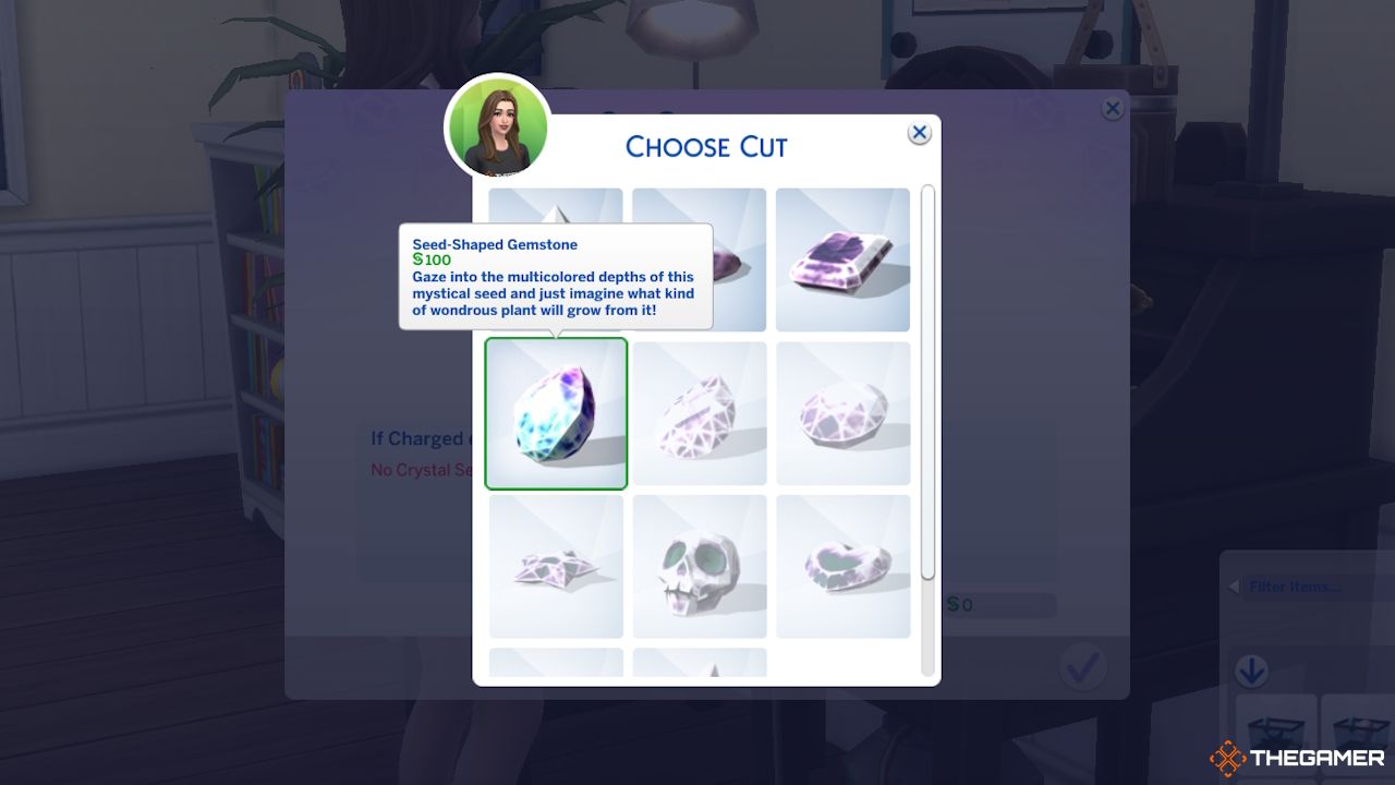 The Seed-Shaped Gemstone available to cut