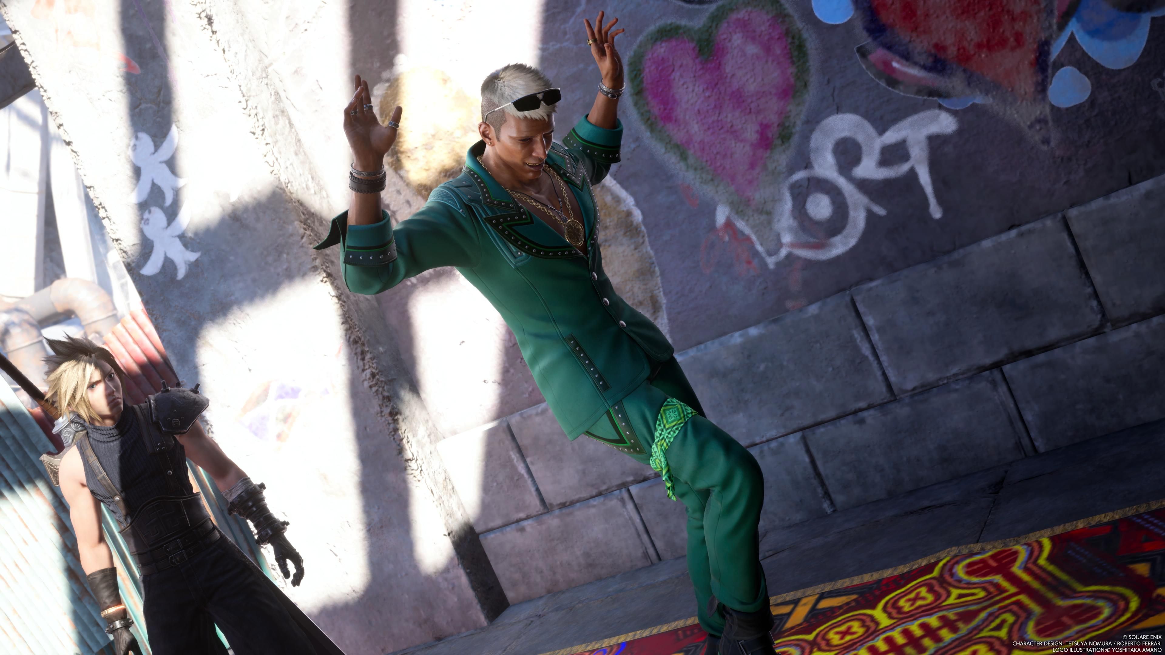 Solomon Gus dancing in FF7 Rebirth