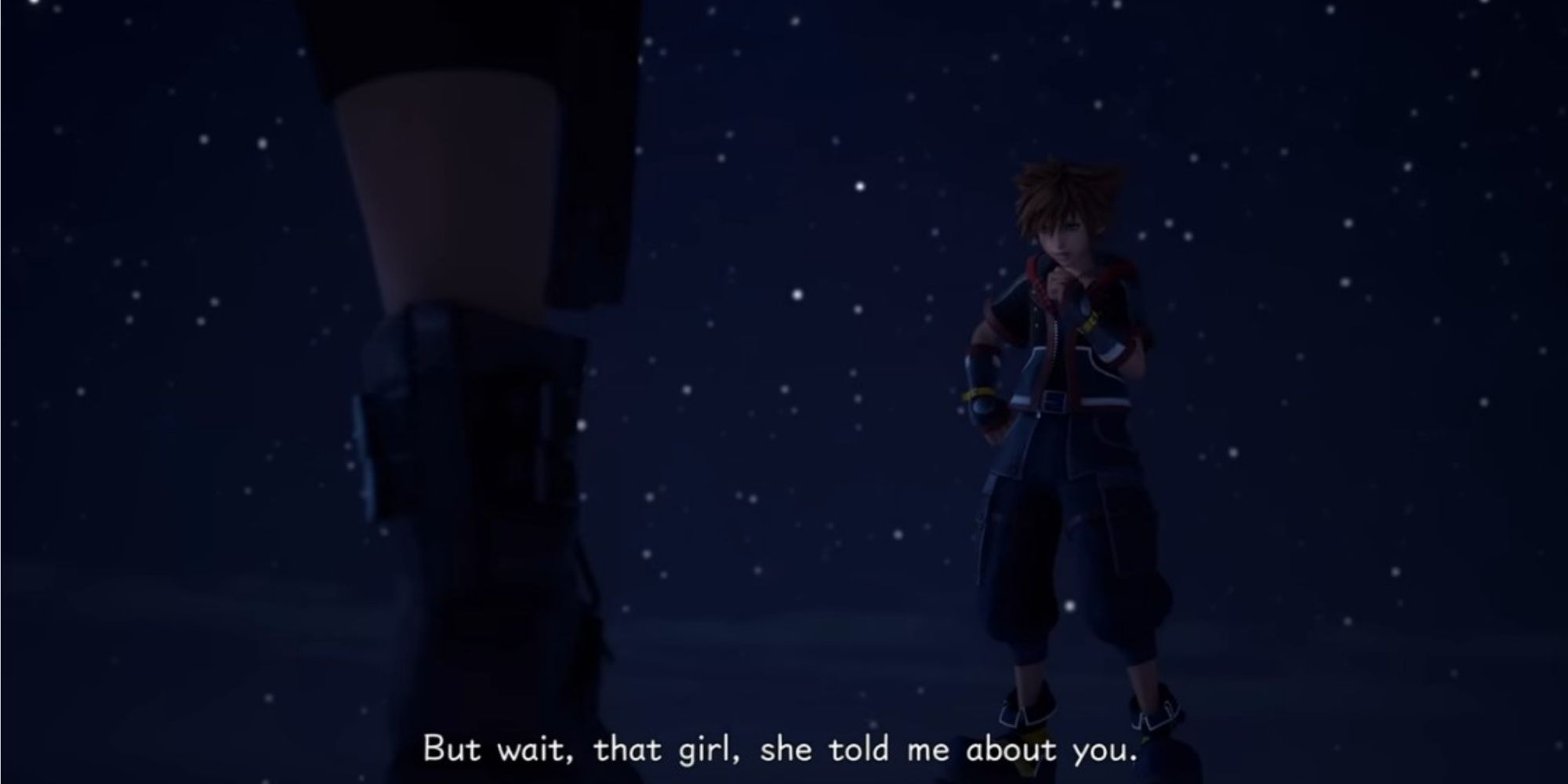 Sora speaking to Yozora in Kingdom Hearts 3 Remind secret ending