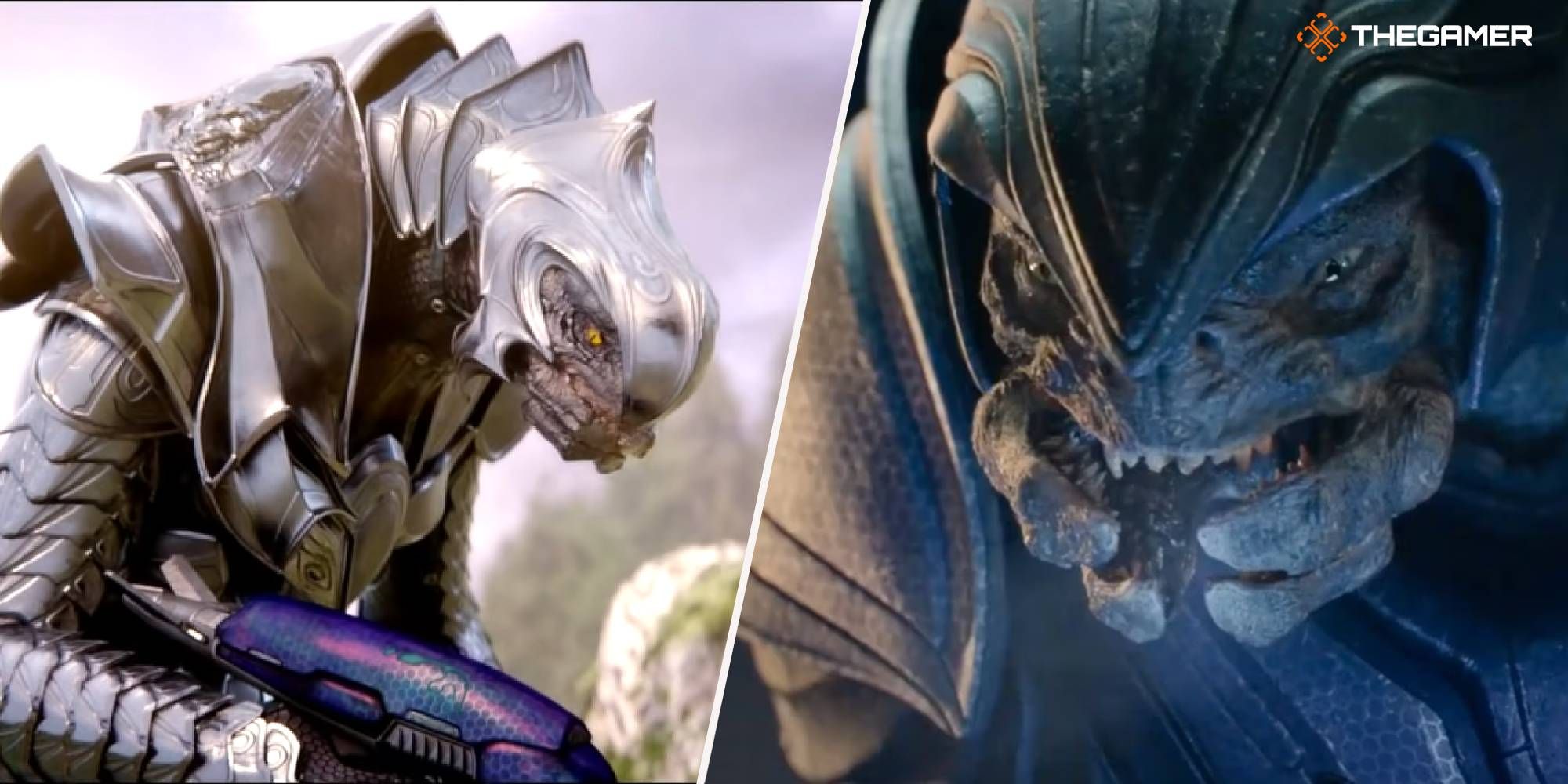 Split image of the Arbiter from Halo 2 Anniversary with the Arbiter from the Halo Paramount show