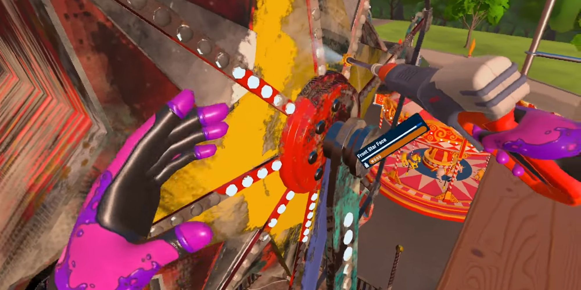 PowerWash Simulator VR: Spraying Off Dirt From A Ferris Wheel