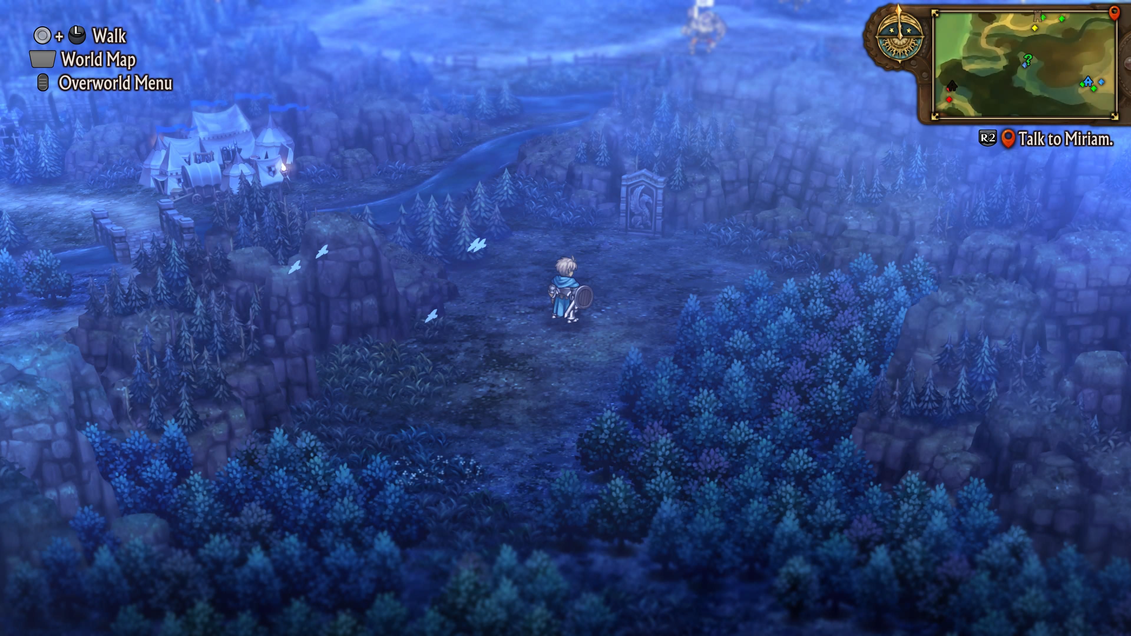 Standing near a carving in Cornia in Unicorn Overlord