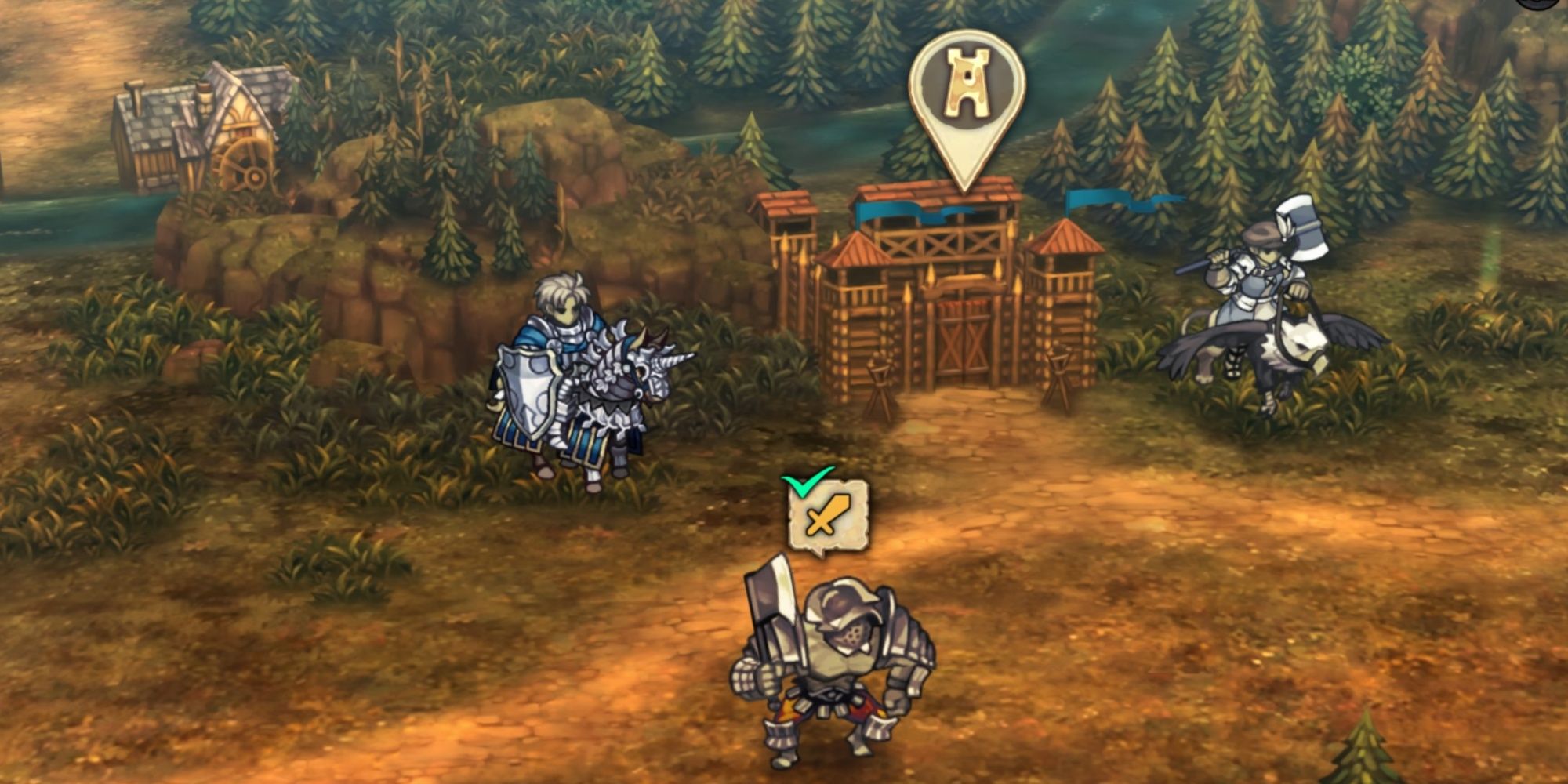 Standing outside a Fort in Unicorn Overlord.