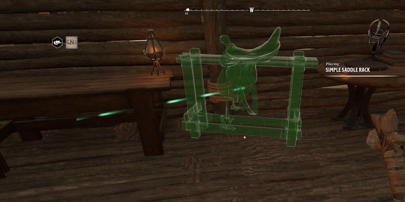 placing a simple saddle rack in nightingale 