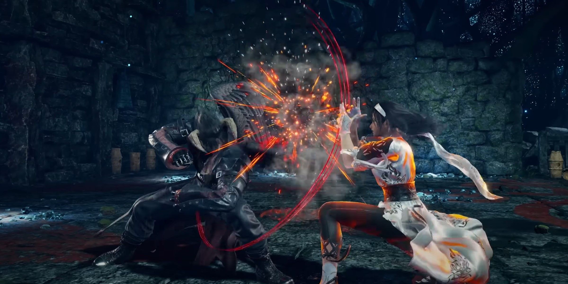 Tekken 8 - Jun Blocking Devil Jin's Attack.