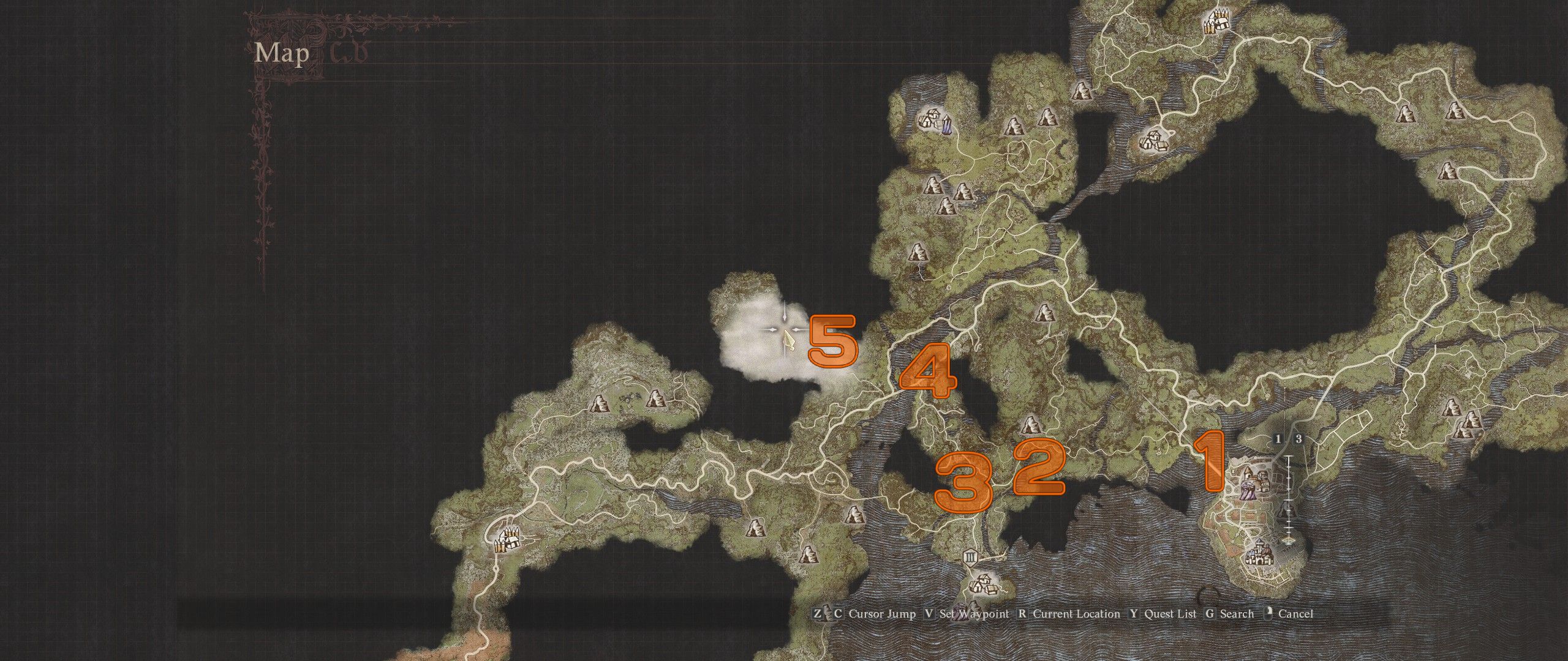 The route from Vernworth to the Misty Marshes in Dragon's Dogma 2