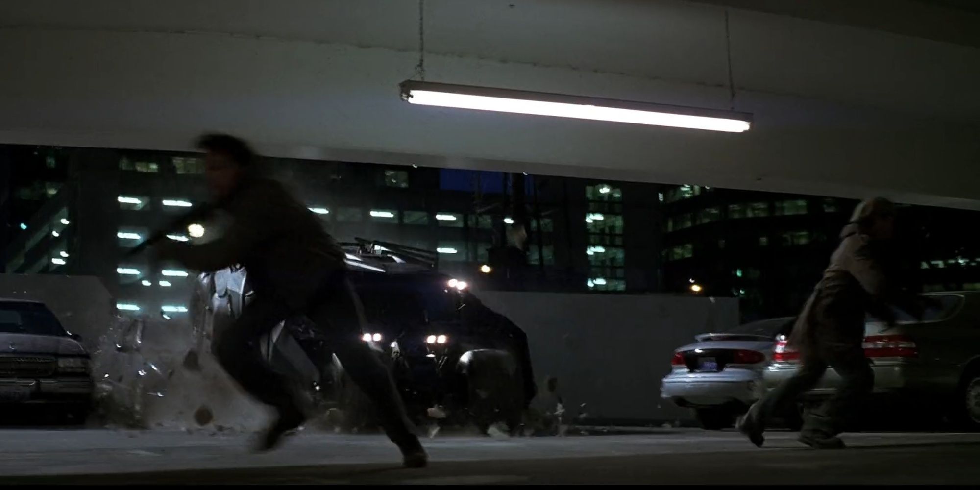 The Dark Knight: Batman Smashes Onto The Scene In His Tumbler