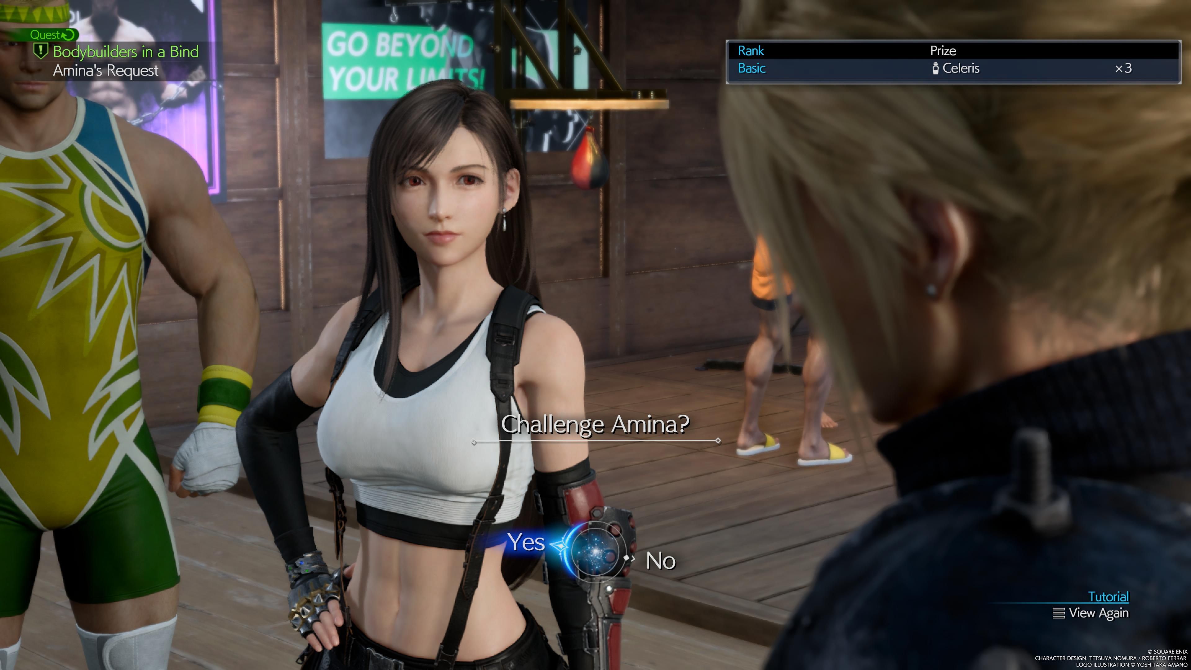Tifa is about to accept to challenge Amina - FF7 Rebirth